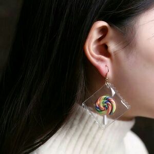 Rainbow Lollipop Earring's